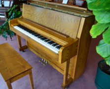 Charles R Walter studio piano, oak